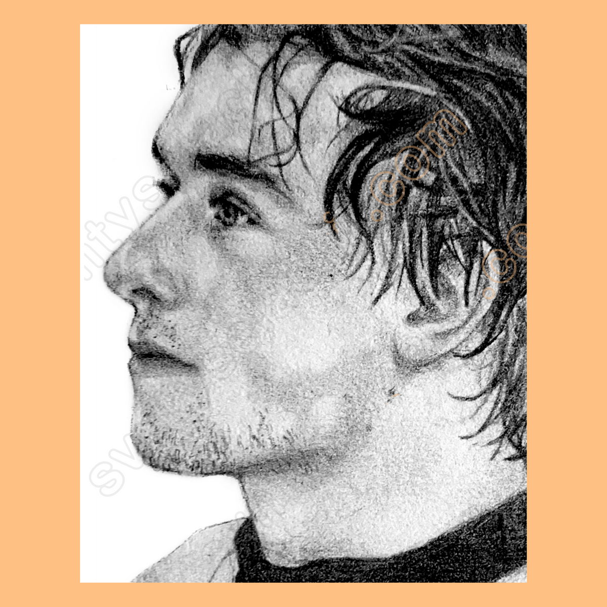 Macklin Celebrini Hockey SJS Side Profile Portrait 8x10"